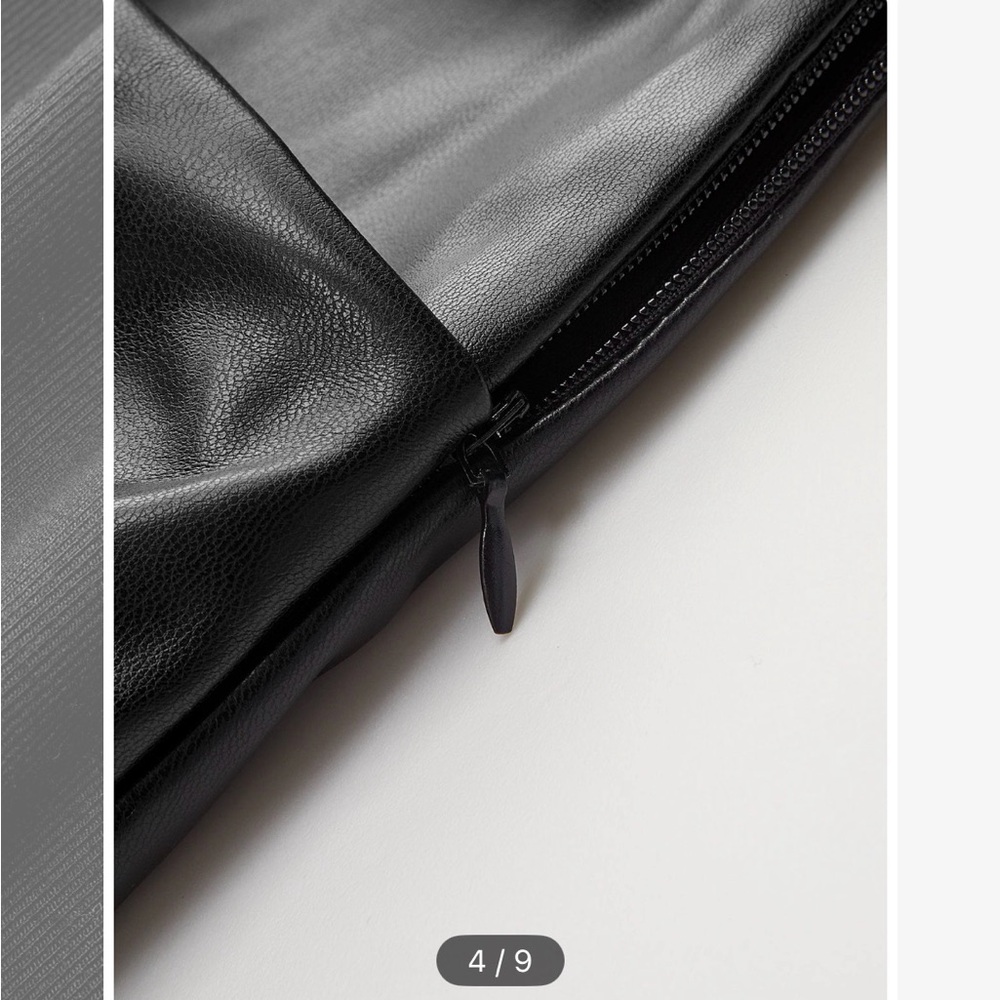 Commense Black Faux Leather Midi Dress - Picture 2 of 3